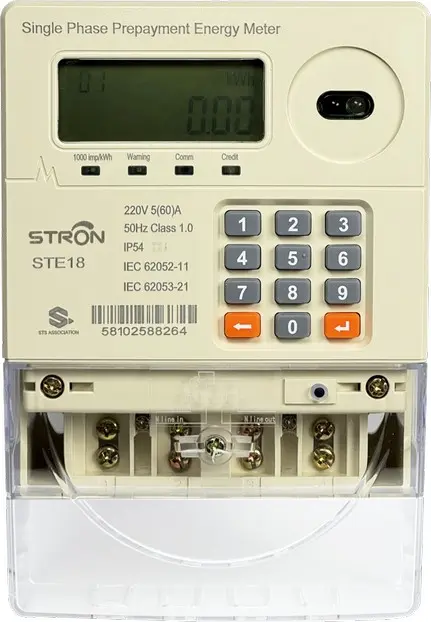 STE18 — Single-Phase Prepaid Electricity Meter